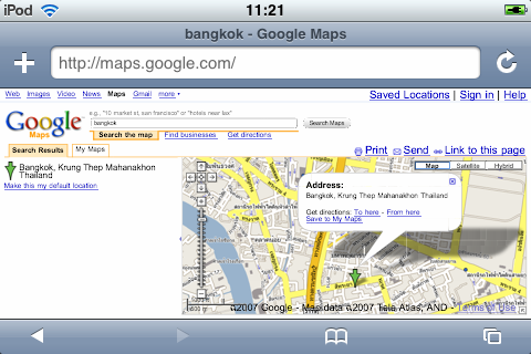 Google Map on iPod Touch